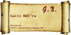 Galli Nóra névjegykártya